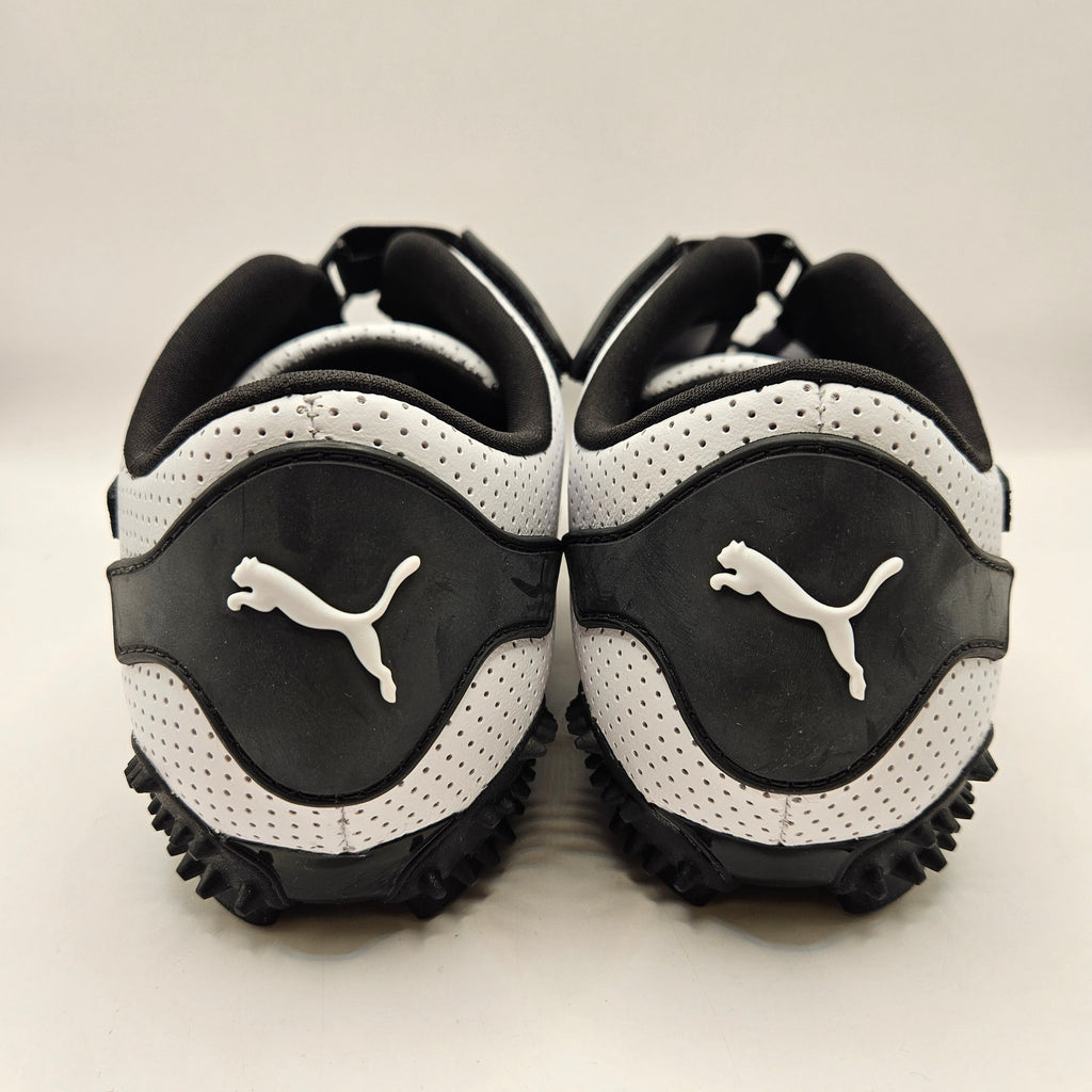 PUMA MOSTRO MEN'S 8.5 PERFORATED LEATHER PACK SNEAKERS WHITE BLACK 397331-01