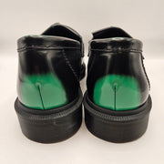 DR MARTENS WOMEN'S 9 ADRIAN TASSEL ARCADIA GREEN BLACK RUB OFF LEATHER LOAFERS