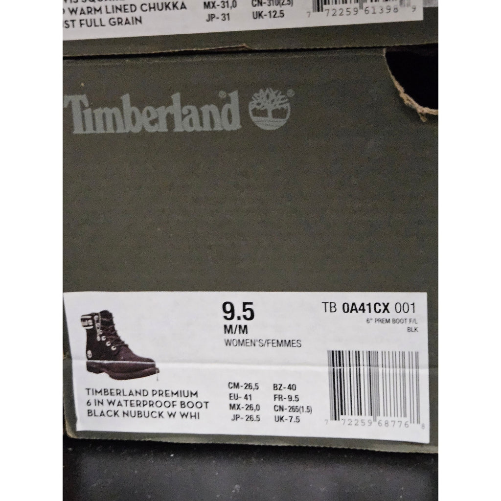 TIMBERLAND WOMEN'S 9.5 PREMIUM 6 INCH BOOTS WATERPROOF BLACK NUBUCK RAIDERS NIB