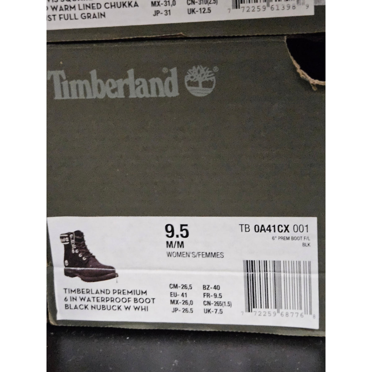 TIMBERLAND WOMEN'S 9.5 PREMIUM 6 INCH BOOTS WATERPROOF BLACK NUBUCK RAIDERS NIB