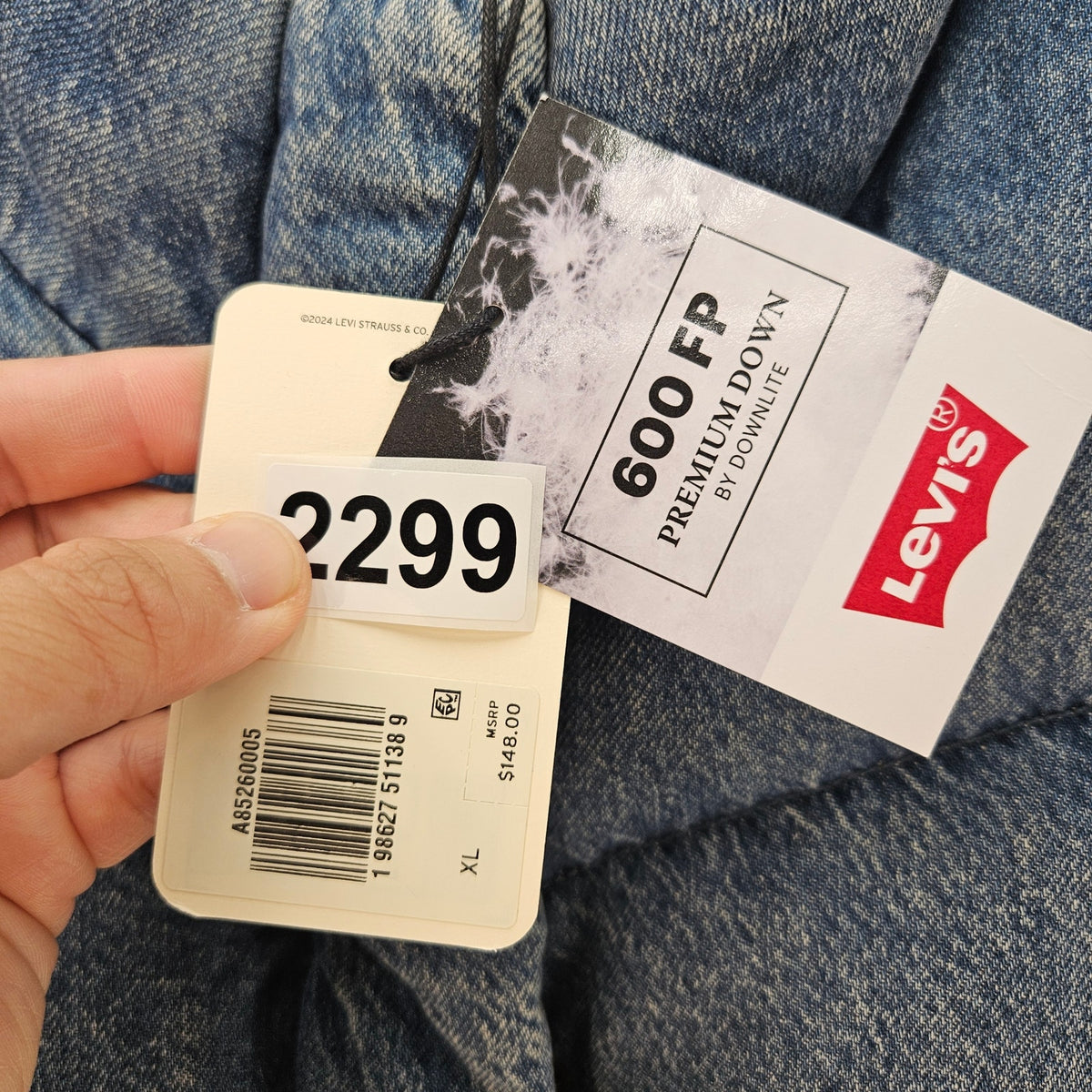 LEVI'S WOMEN'S XL WESTERN BUBBLE DOWN VEST 600 FILL POWER NWT