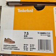 TIMBERLAND MEN'S 7.5 EMERSON STREET SNEAKER MEDIUM GREY NUBUCK NIB