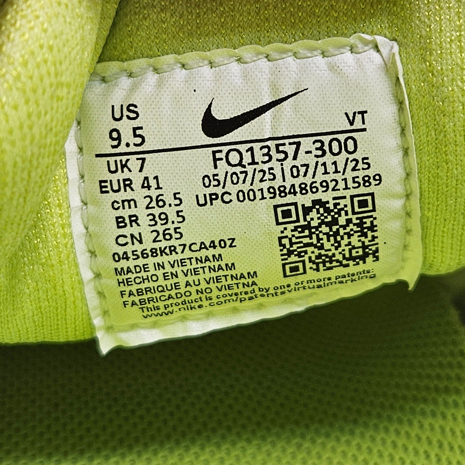 NIKE WOMEN'S 9.5 AIR ZOOM PEGASUS 41 GORE-TEX LEMON TWIST FQ1357-300 NWOB