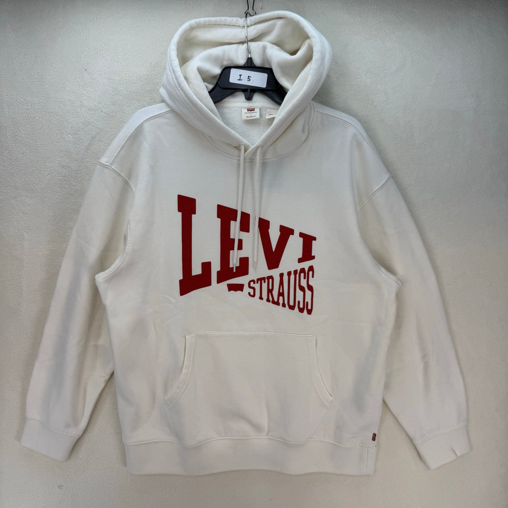 LEVI'S MEN'S XXL WHITE FLEECE HOODIE SIMPLICITY STYLE WARM SOFT