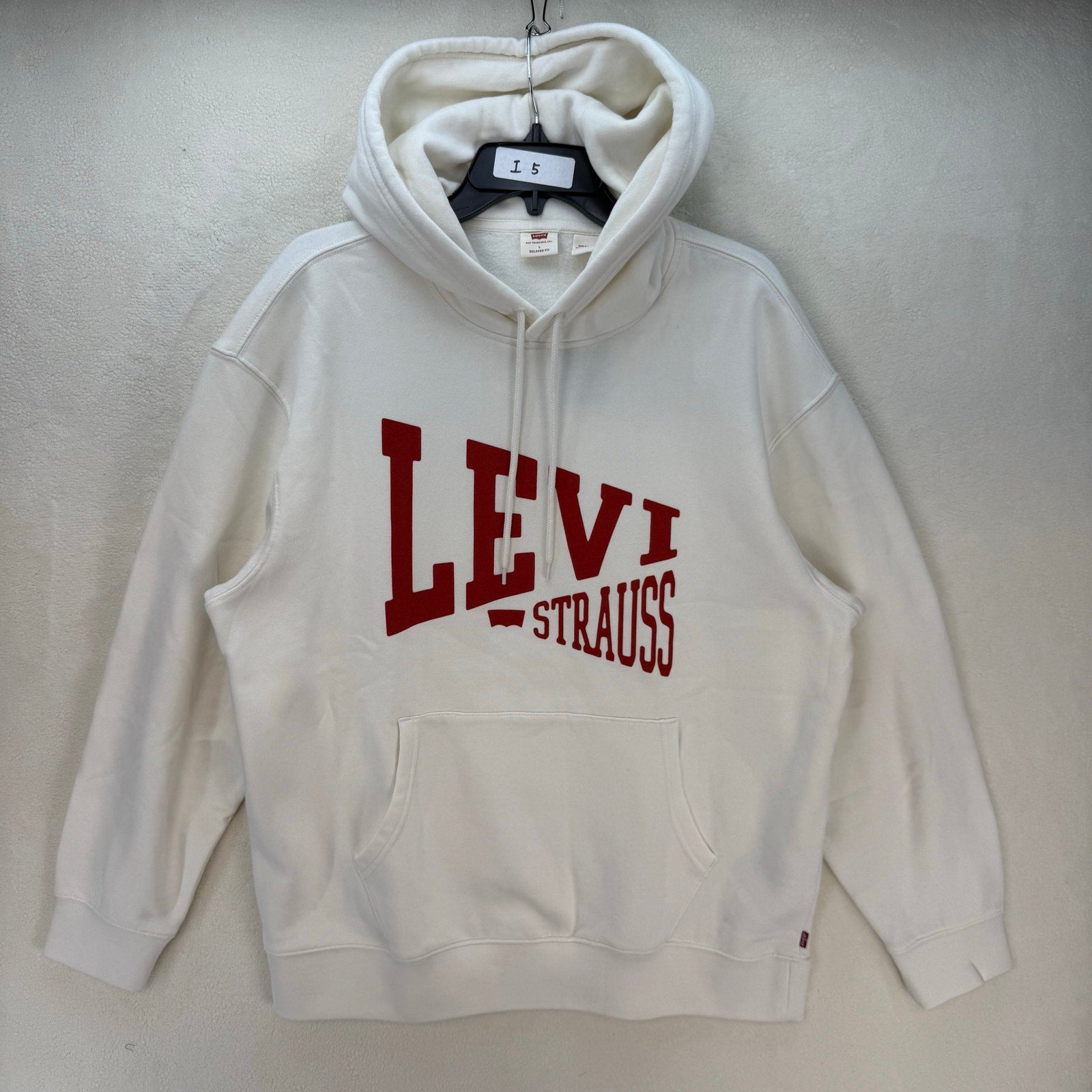 LEVI'S MEN'S XXL WHITE FLEECE HOODIE SIMPLICITY STYLE WARM SOFT
