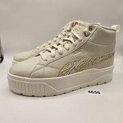 PUMA WOMEN'S 9.5 KARMEN II MID ANIMAL FEVER SNEAKERS WHITE PUMA GOLD 397460-01