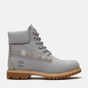TIMBERLAND WOMEN'S 7.5 PREMIUM 6 IN LACE WATERPROOF BOOT LT GREY NUBUCK