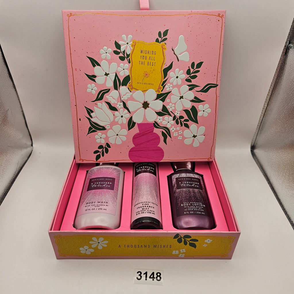 BATH & BODY WORKS A THOUSAND WISHES NIB GIFT SET MIST LOTION WASH
