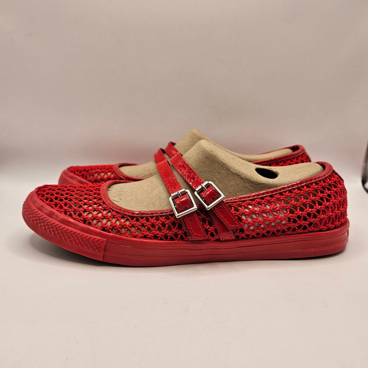 CONVERSE WOMEN'S 9.5 CHUCK TAYLOR ALL STAR DAINTY MARY JANE KNIT RED A16568C