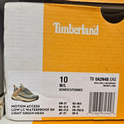 TIMBERLAND WOMEN'S 10 WIDE MOTION ACCESS LOW LACE-UP LIGHT GREEN MESH WP NIB