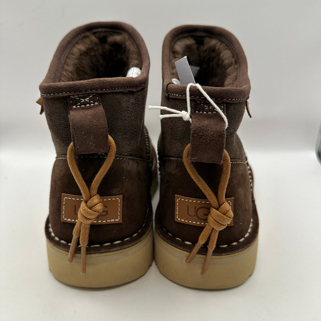 UGG Women's 5 Campfire Crafted Regenerate Suede Leather Brown Boots 1144017 NWOB