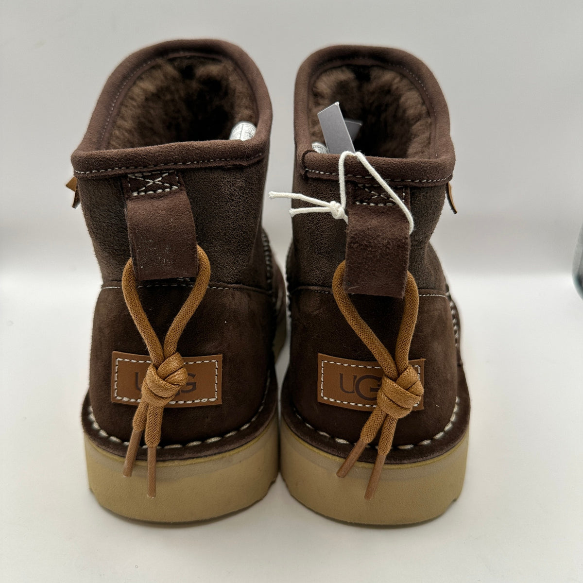 UGG Women's 5 Campfire Crafted Regenerate Suede Leather Brown Boots 1144017 NWOB