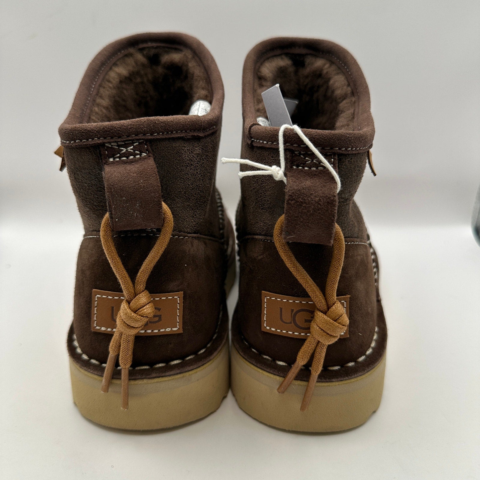 UGG Women's 5 Campfire Crafted Regenerate Suede Leather Brown Boots 1144017 NWOB