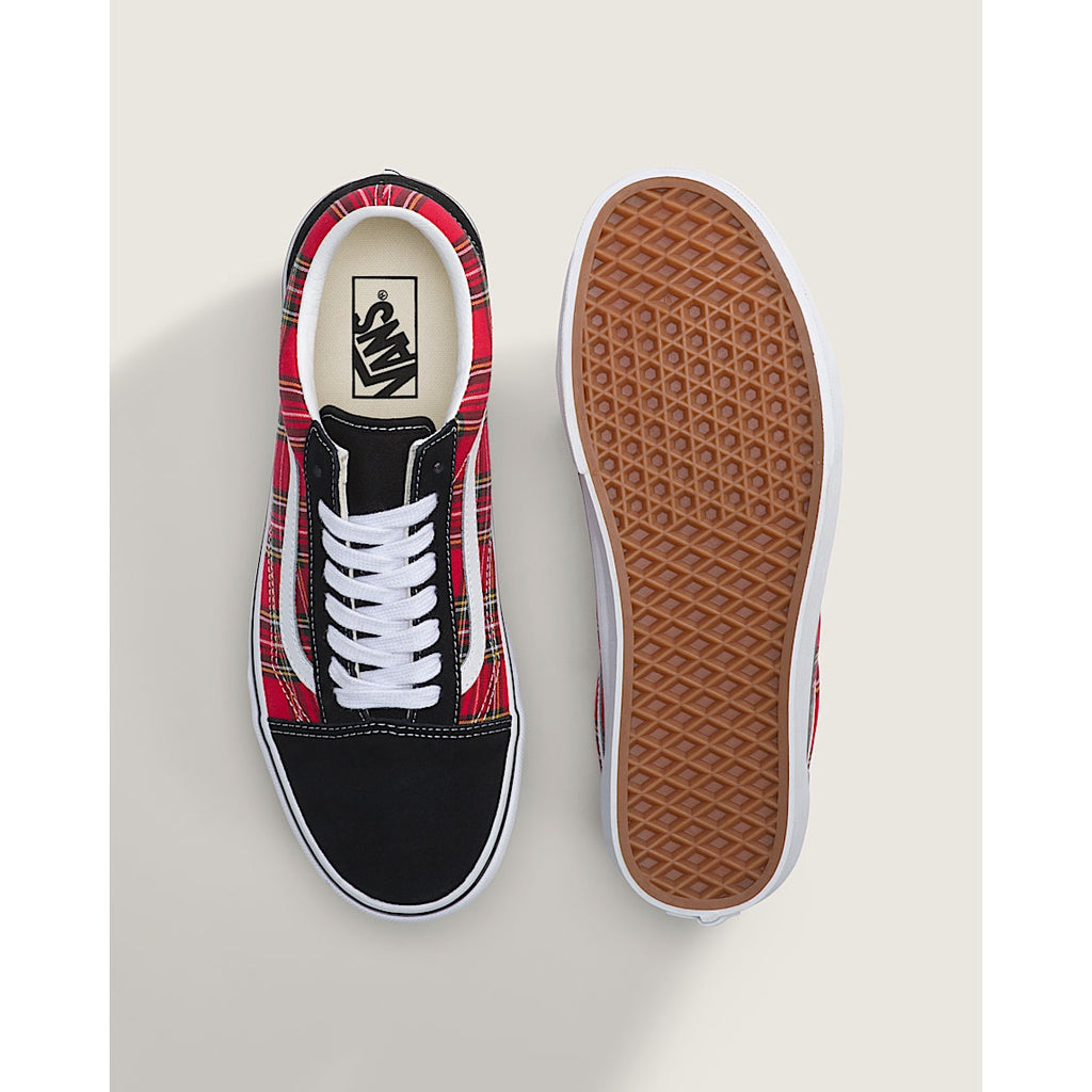 VANS MEN'S 9.5 OLD SKOOL PLAID RED LOW TOP SNEAKER NIB VN000E9TRED