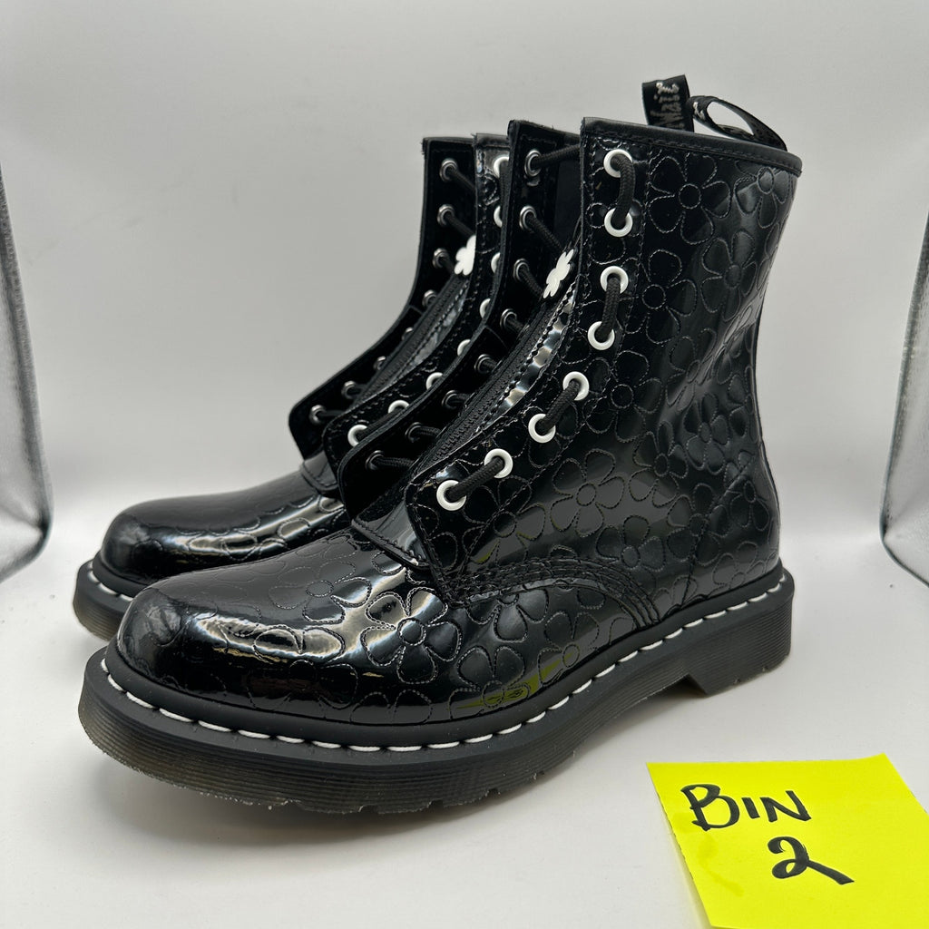 DR Martens 1460 Women's 10 JUNGLE Flower Emboss Patent Leather Boot NWOB