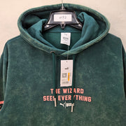 PUMA MEN'S SMALL WICKED GRAPHIC PRINT PULLOVER HOODIE ACID GREEN 636684-60
