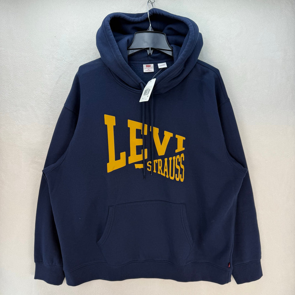 LEVI'S MEN'S XXL BLUE FLEECE HOODIE SIMPLICITY STYLE WARM SOFT
