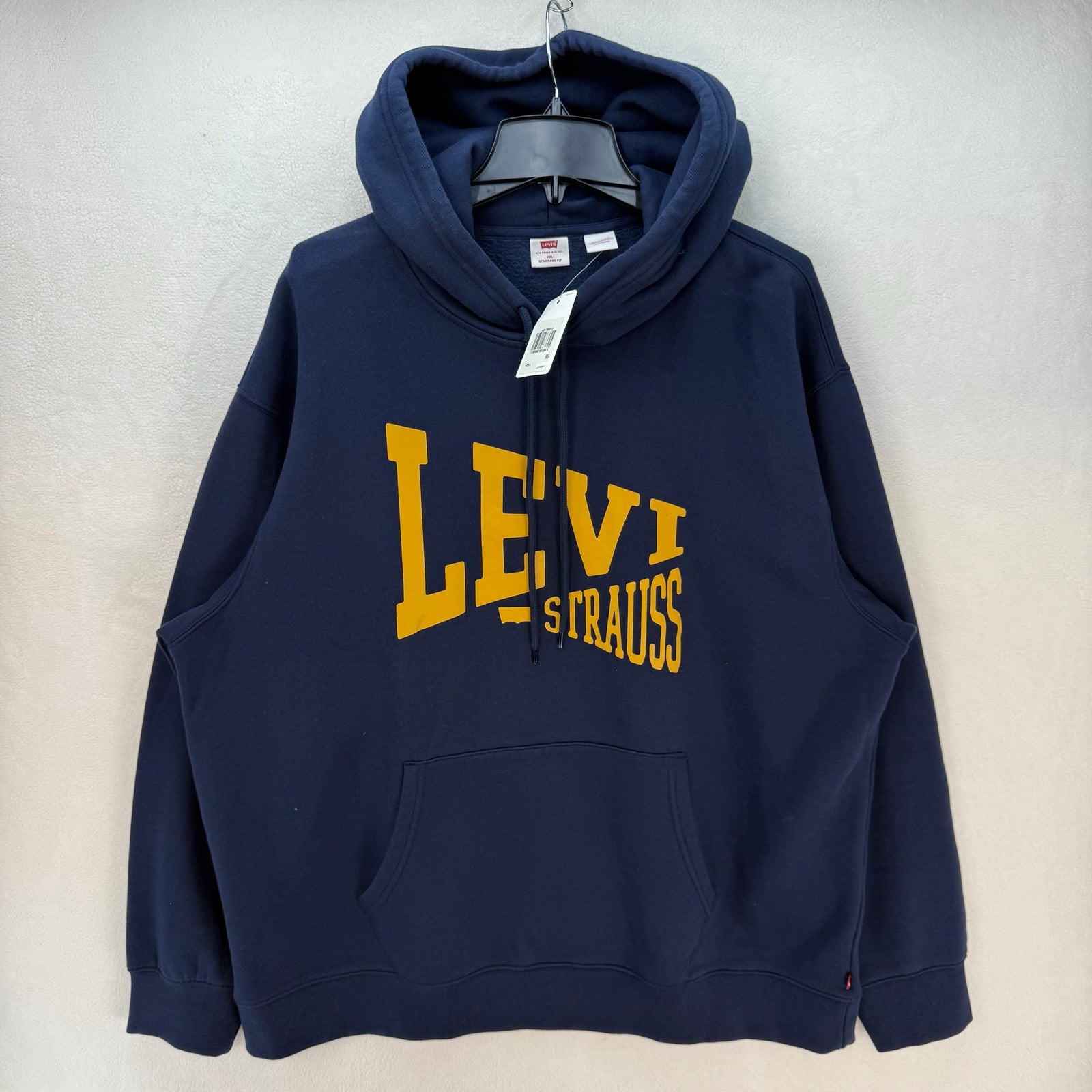 LEVI'S MEN'S XXL BLUE FLEECE HOODIE SIMPLICITY STYLE WARM SOFT