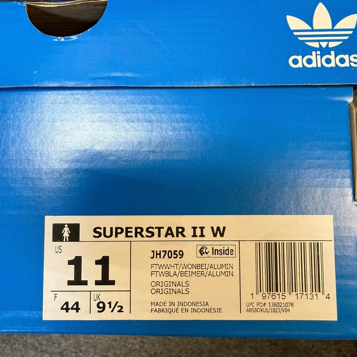 ADIDAS ORIGINALS WOMEN'S 11 SUPERSTAR II WHITE WONDER BEIGE ALUMINA JH7059 NIB
