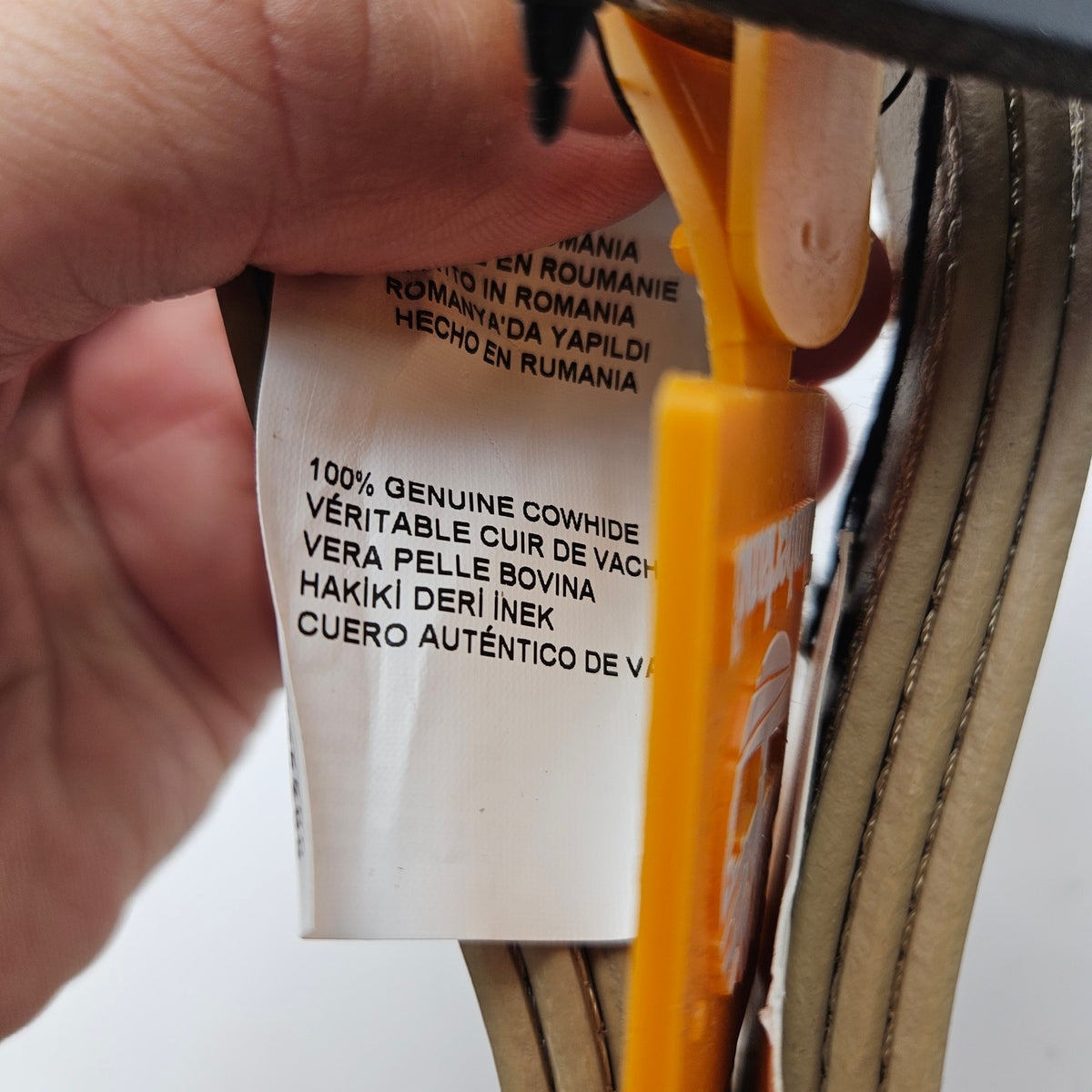 TIMBERLAND WOMEN'S L OVAL BUCKLE BELT BEIGE MADE IN ROMANIA TB0A2N66 EI9 NWT