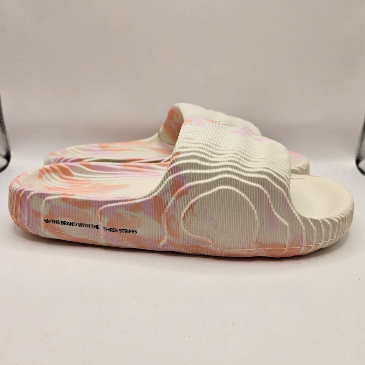 ADIDAS WOMEN'S 11 ADILETTE 22 SLIDE CREAM GLOW PINK JH9698