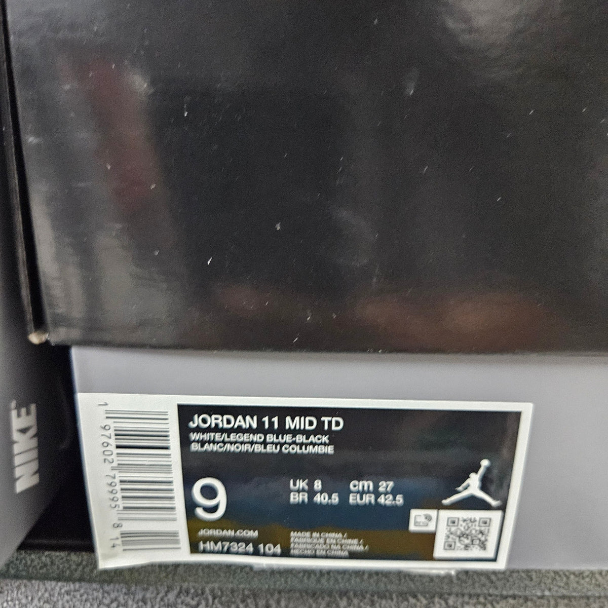 AIR JORDAN MEN'S 9 JORDAN 11 MID TD WHITE BLUE BLACK FOOTBALL CLEATS HM7324-104