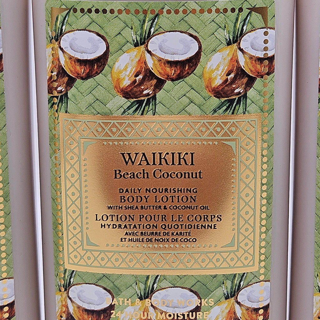 LOT OF 3 BATH & BODY WORKS WAIKIKI BEACH COCONUT LOTION 8OZ