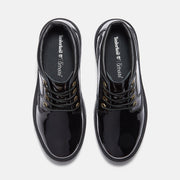 TIMBERLAND WOMEN'S 6.5 STONE STREET MID LACE WATERPROOF PATENT BLACK LEATHER NIB