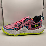 UNDER ARMOUR MEN'S 15 SPAWN 6 BASKETBALL SHOES PINK WHITE NEON NWOB 3027938-600