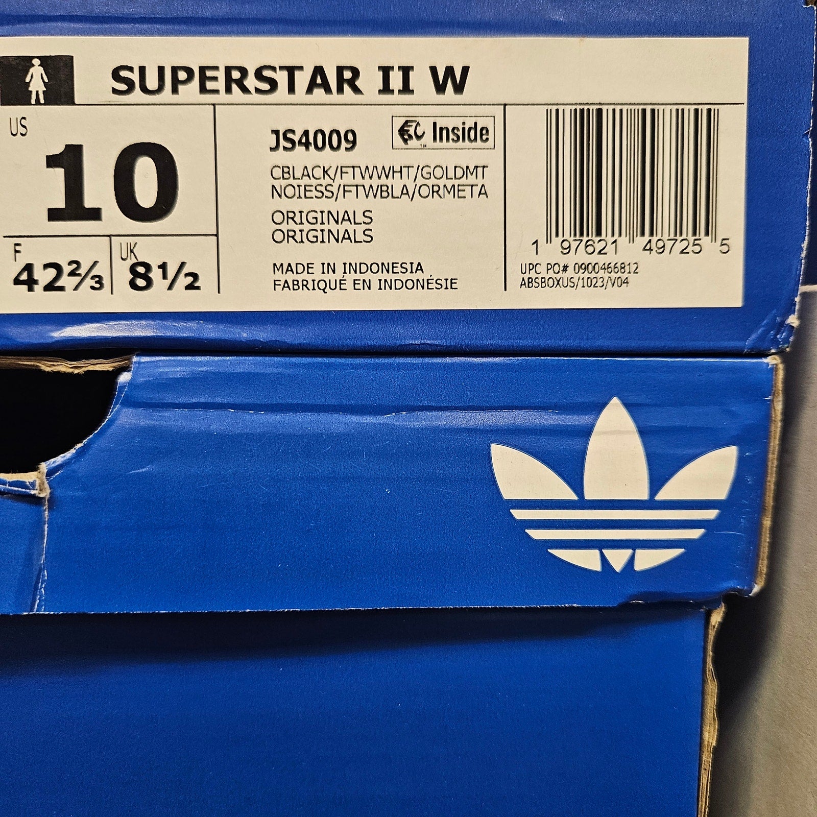 ADIDAS ORIGINAL WOMEN'S 10 SUPERSTAR II 2 PATENT LEATHER CORE BLK WHT NIB JS4009