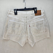 LEVI'S WOMEN'S 29 COATED 501 ORIGINAL FIT HIGH RISE SHORTS LUMINARY WHITE NWT