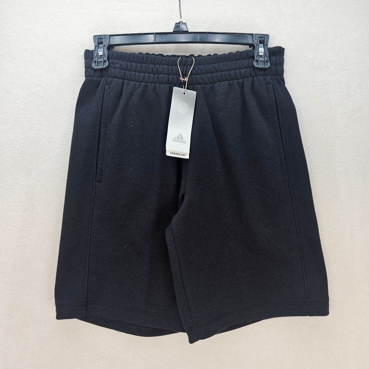 ADIDAS MEN'S XS AEROREADY SOLID Q FRENCH TERRY SHORTS HE1178 BLACK NWT