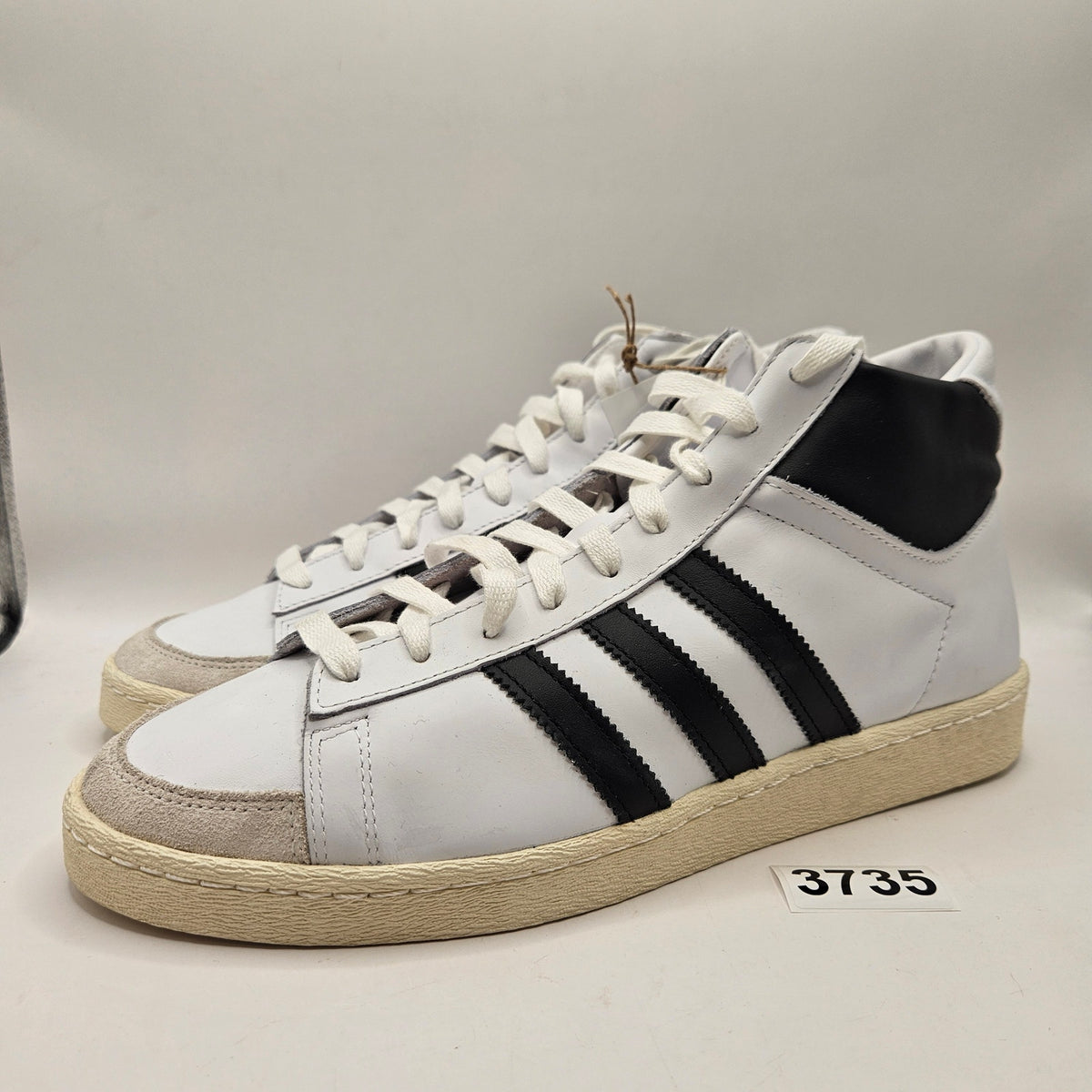 ADIDAS ORIGINALS MEN'S 10 JABBAR HI BLACK WHITE FOOTWEAR JI3445 NWOB