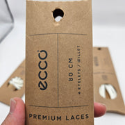 LOT OF 3 - ECCO PREMIUM LACES 80CM WHITE SPORTY ROUND NIB 1X3 PAIRS
