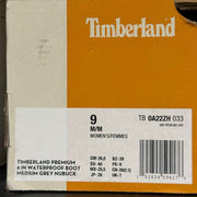 TIMBERLAND WOMEN'S 9 PREMIUM 6 INCH WP BOOT MEDIUM GREY NUBUCK NIB
