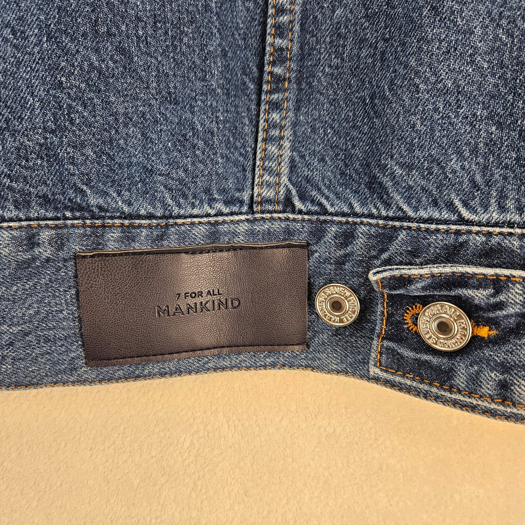 7 FOR ALL MANKIND WOMENS MEDIUM MADE IN ITALY OLI TRUCKER JACKET $398 NWT OVSZD