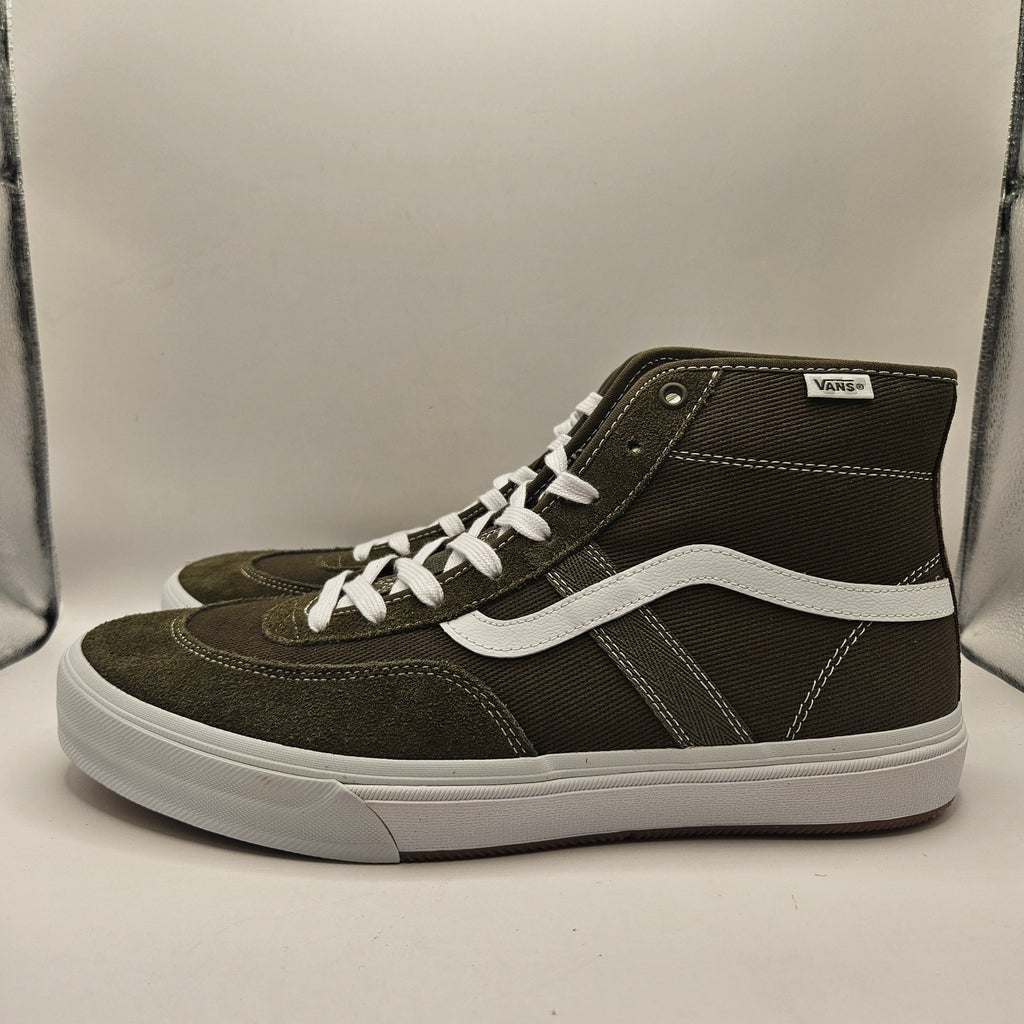 VANS MEN'S 13 CROCKETT HIGH DARK OLIVE TURE WHITE NWOB