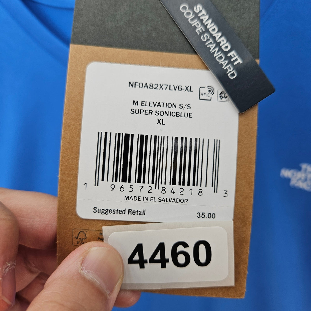 THE NORTH FACE MEN'S XL ELEVATION SHORT SLEEVE TSHIRT SUPERSONIC BLUE QUICK DRY