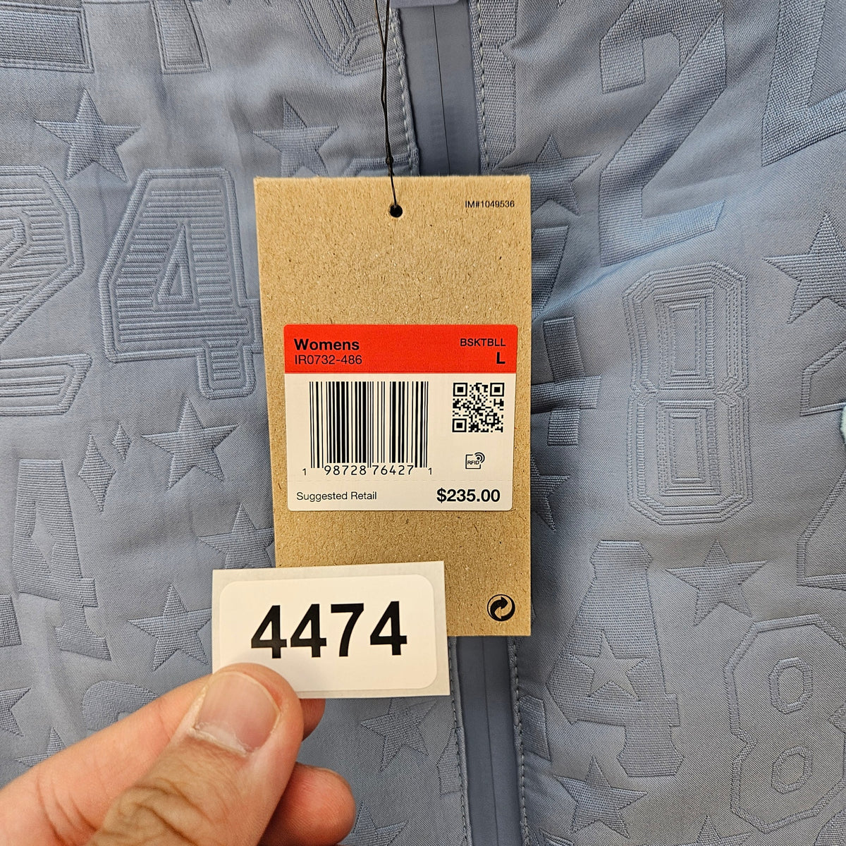 NIKE WOMEN'S LARGE KOBE BASKETBALL BOMBER JACKET BLUE FULL-ZIP IR0732-486