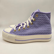 CONVERSE WOMEN'S 7 CHUCK TAYLOR HI PLATFORM LAVENDER LACE UP SNEAKERS A13644C