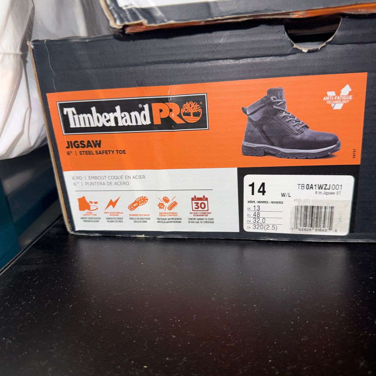 TIMBERLAND PRO MEN'S 14 WIDE JIGSAW 6 INCH STEEL SAFETY TOE ANTI FATIGUE NIB