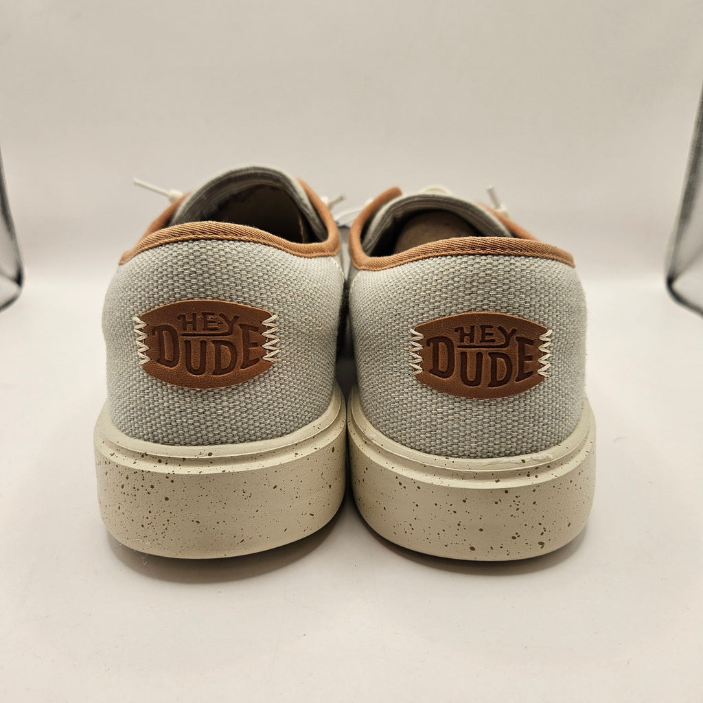 HEY DUDE MEN'S 12 CODY M COASTLINE LIGHT GREY ALMOST WHITE NWT