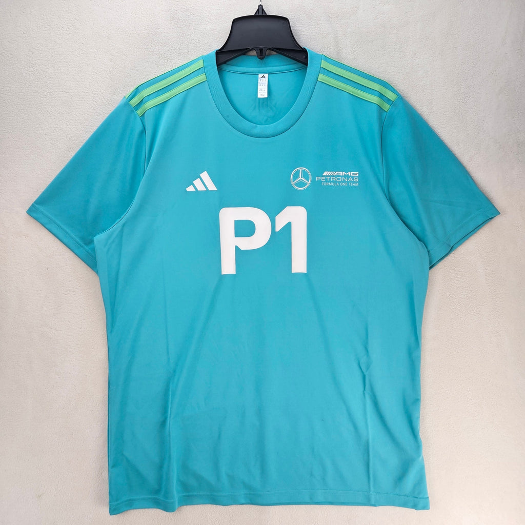 ADIDAS X MERCEDES AMG PETRONAS F1 P1 TRAINING T SHIRT TURQUOISE FORMULA 1