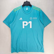 ADIDAS X MERCEDES AMG PETRONAS F1 P1 TRAINING T SHIRT TURQUOISE FORMULA 1