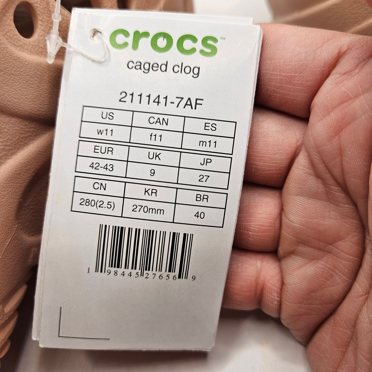 CROCS WOMEN'S 11 CAGE CLOG SLIDE 211141-7AF CARAMEL