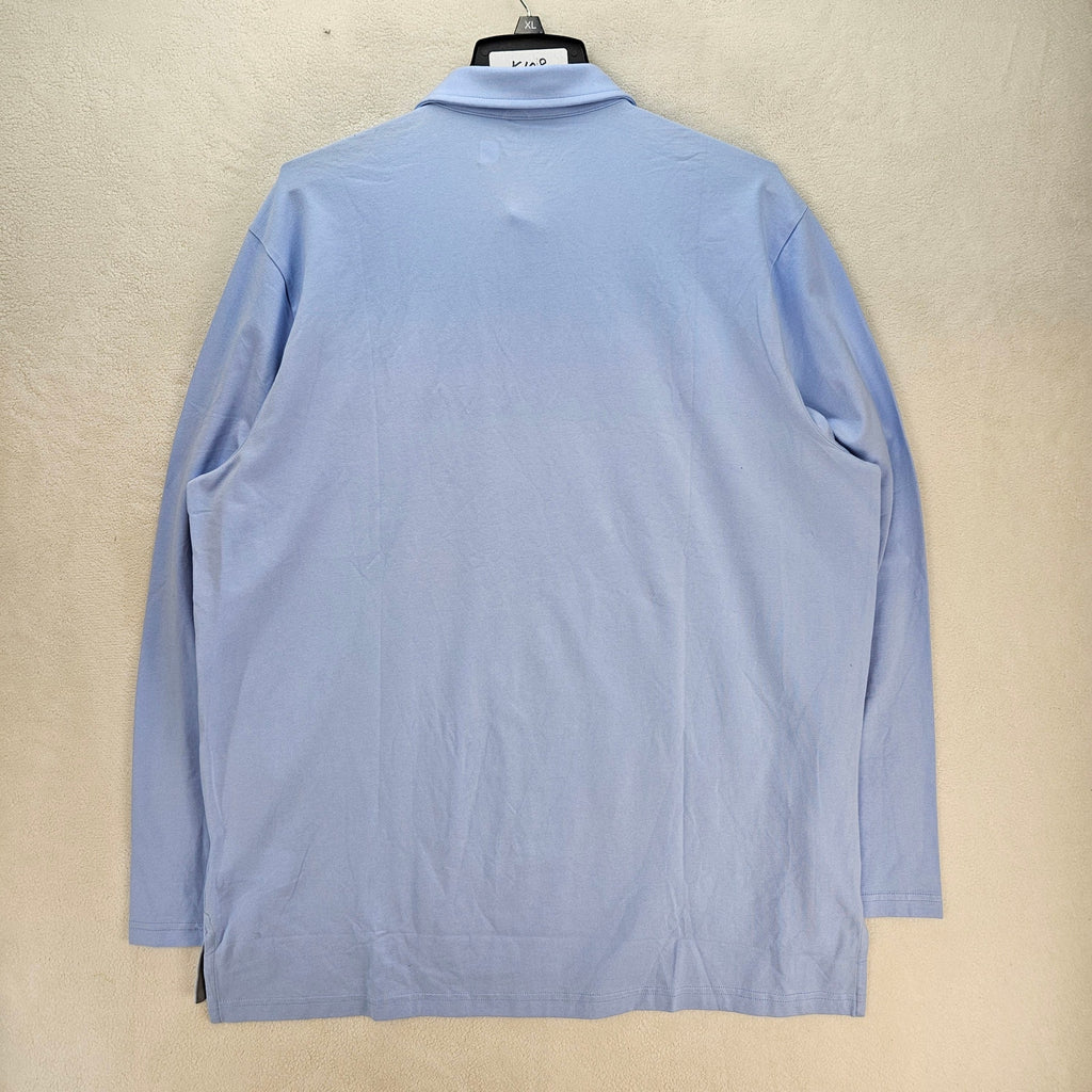 POLO RALPH LAUREN MEN'S XL PERFORMANCE GOLF POLO SHIRT LONG SLEEVE BLUE NWT