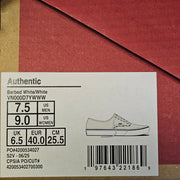 VANS MEN'S 7.5 AUTHENTIC BARBED WHITE LOW TOP CANVAS SNEAKER NIB