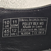 DR MARTENS MEN'S 11 POLLEY BEX T-BAR WHITE STITCHING BLACK LEATHER WHT STITCH