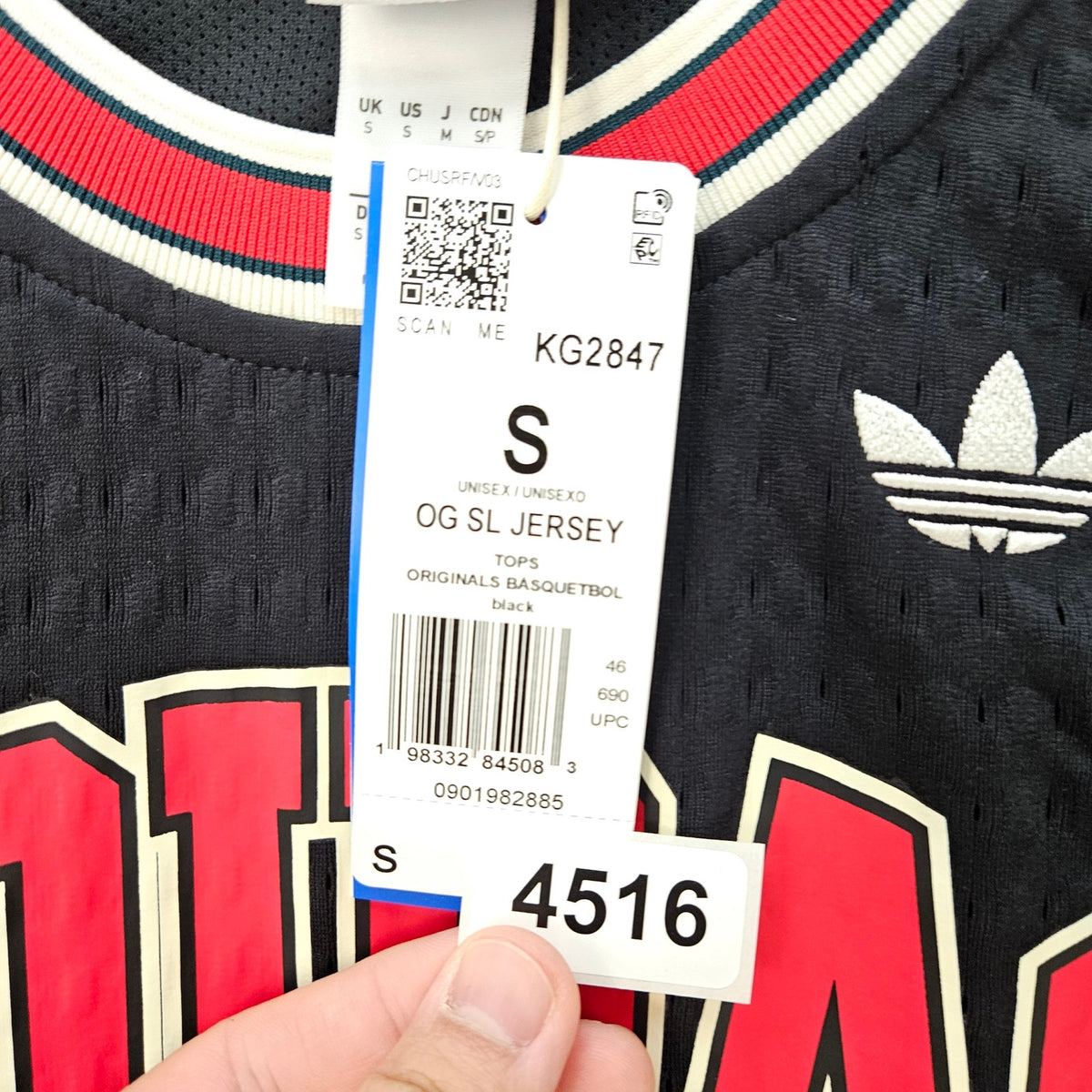 ADIDAS MEN'S SMALL ORIGINALS TREFOIL BLACK TANK SIDELINE JERSAEY KG2847 THICK