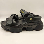 JORDAN WOMEN'S 9 DEJA SANDALS FN5036-001 BLACK METALLIC GOLD